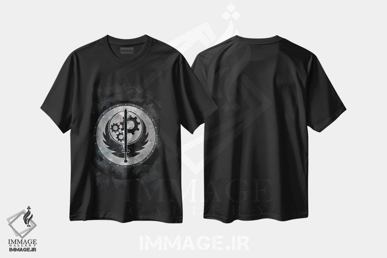 تیشرت طرح دار فال اوت: انجمن فولادین، هنر دیجیتال اثر نیکیتا آباکوموف | فروشگاه ایماژ