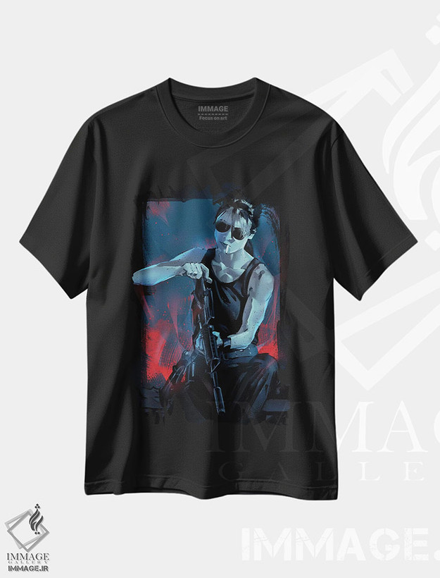 تیشرت طرح دار سارا کانر، هنر دیجیتال اثر نیکیتا آباکوموف | فروشگاه ایماژ