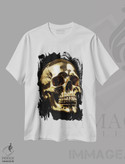 تیشرت طرح دار جمجمه سیاه و طلایی ایکس، هنر دیجیتال اثر نیکیتا آباکوموف | immage.ir
