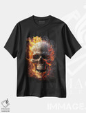 تیشرت طرح دار جمجمه شعله ور، هنر دیجیتال اثر نیکیتا آباکوموف | فروشگاه ایماژ
