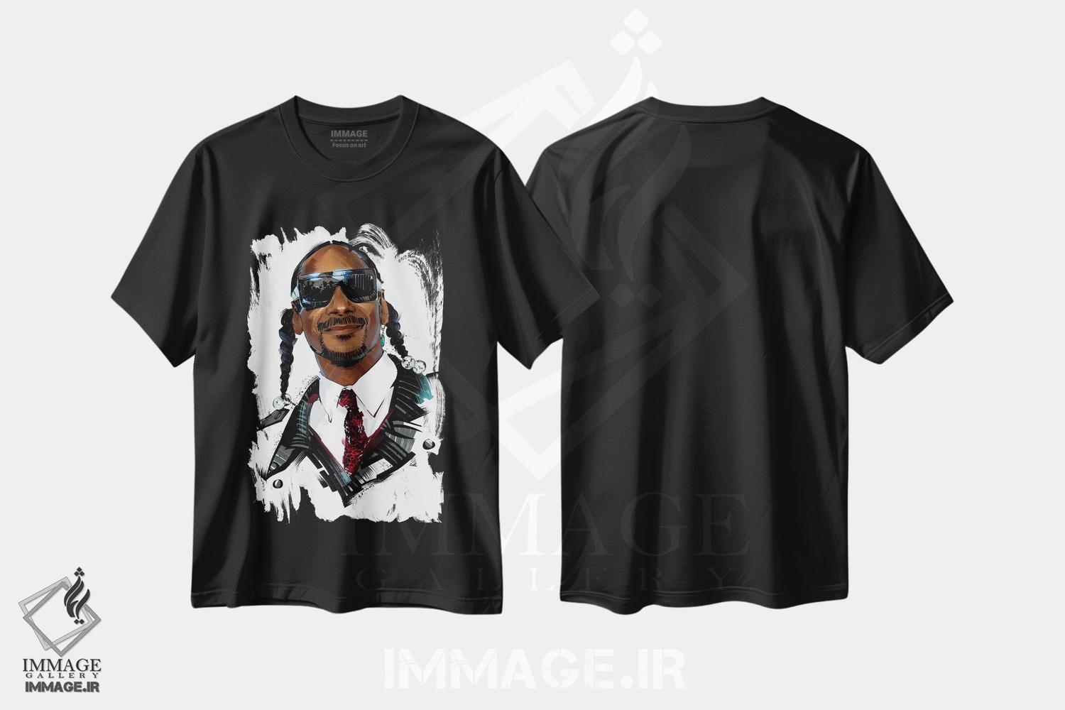 تیشرت طرح دار اسنوپ داگ، هنر آمریکایی آفریقایی تبار اثر نیکیتا آباکوموف | فروشگاه ایماژ