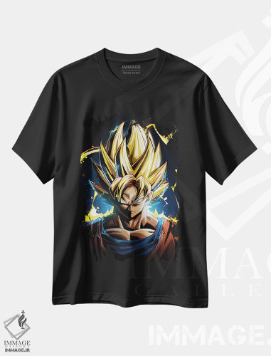تیشرت طرح دار گوکو سوپر سایان، انیمه اثر نیکیتا آباکوموف | فروشگاه ایماژ