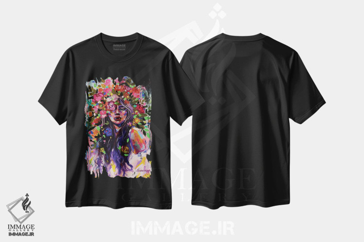تیشرت طرح دار دختر قدرتمند اوکراینی، دکور معاصر اثر آلیاکساندرا تسسارسکایا | فروشگاه ایماژ
