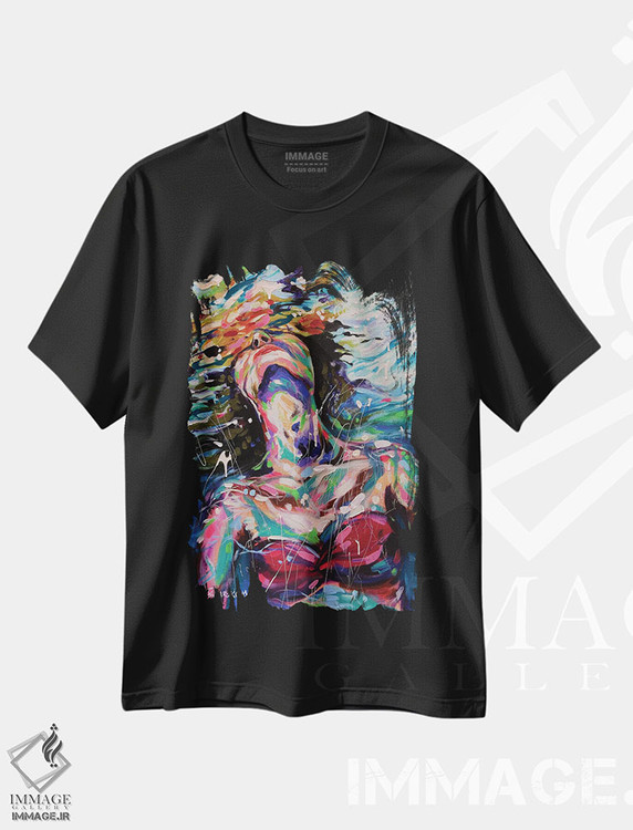 تیشرت طرح دار دختر زیر آب، دکور ساحلی اثر آلیاکساندرا تسسارسکایا | فروشگاه ایماژ