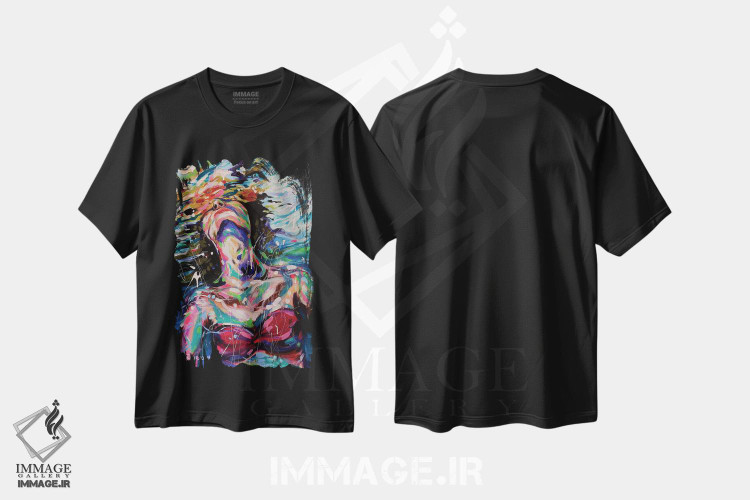 تیشرت طرح دار دختر زیر آب، دکور ساحلی اثر آلیاکساندرا تسسارسکایا | فروشگاه ایماژ