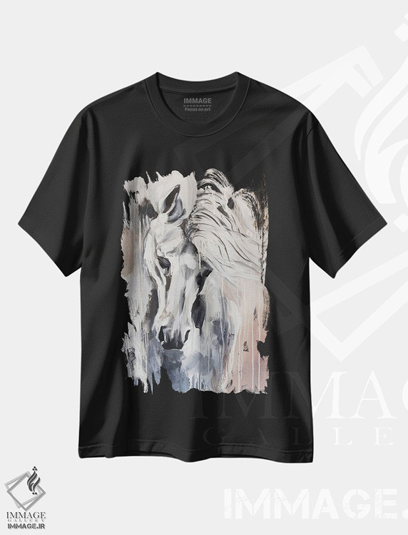 تیشرت طرح دار آزادی اسب، دکور معاصر اثر آلیاکساندرا تسسارسکایا | فروشگاه ایماژ
