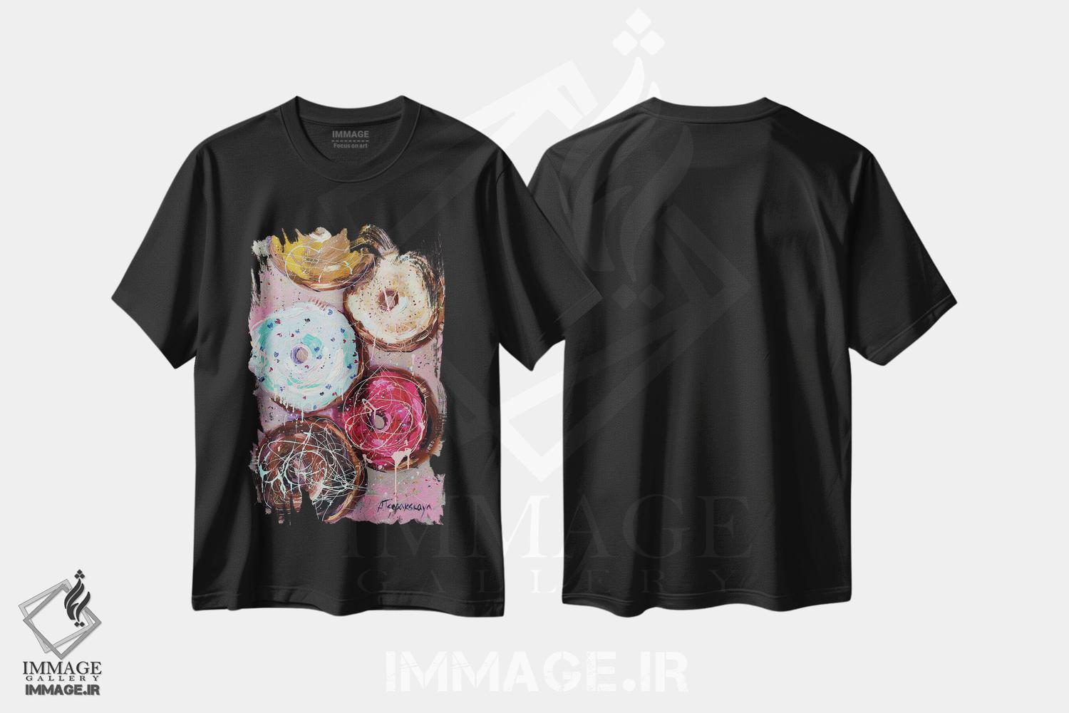 تیشرت طرح دار دونات های شیرین، مدیوم اثر آلیاکساندرا تسسارسکایا | فروشگاه ایماژ