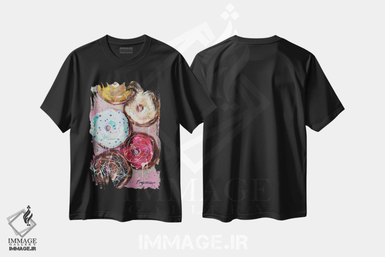 تیشرت طرح دار دونات های شیرین، مدیوم اثر آلیاکساندرا تسسارسکایا | فروشگاه ایماژ