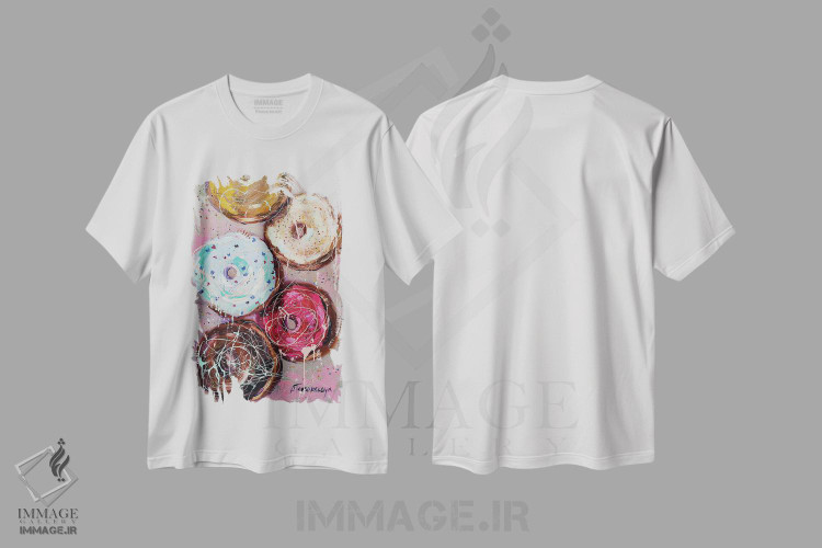 تیشرت طرح دار دونات های شیرین، مدیوم اثر آلیاکساندرا تسسارسکایا | immage.ir