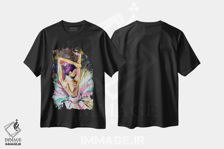 تیشرت طرح دار رقاص باله، مدیوم اثر آلیاکساندرا تسسارسکایا | فروشگاه ایماژ