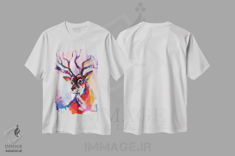 تیشرت طرح دار گوزن، دکور معاصر اثر آلیاکساندرا تسسارسکایا | immage.ir