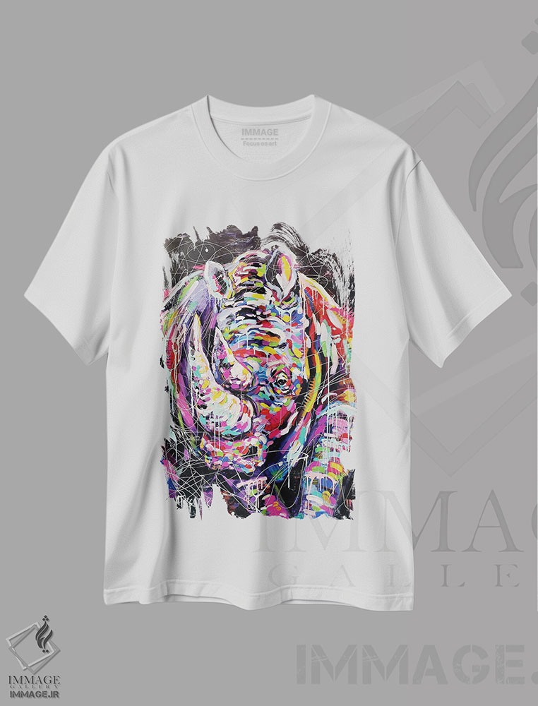 تیشرت طرح دار کرگدن، مدیوم اثر آلیاکساندرا تسسارسکایا | immage.ir