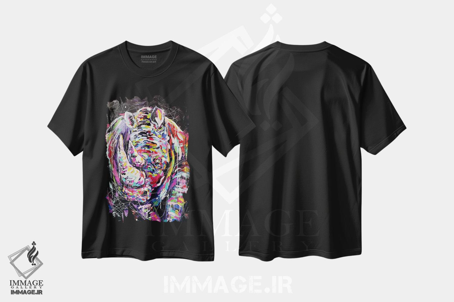 تیشرت طرح دار کرگدن، مدیوم اثر آلیاکساندرا تسسارسکایا | فروشگاه ایماژ