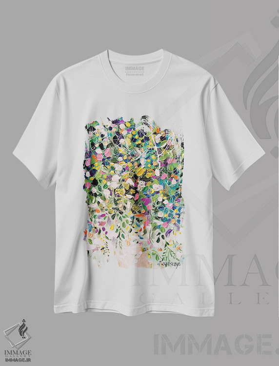 تیشرت طرح دار گل های پاییزی، آبستره اثر آلیاکساندرا تسسارسکایا | immage.ir