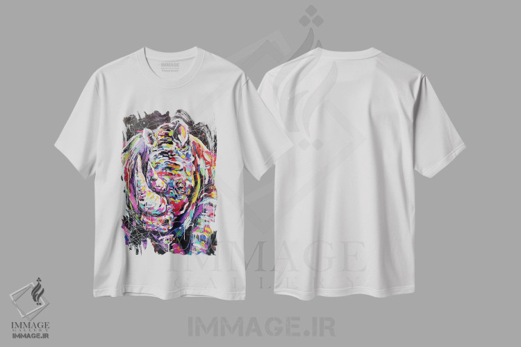 تیشرت طرح دار کرگدن، مدیوم اثر آلیاکساندرا تسسارسکایا | immage.ir