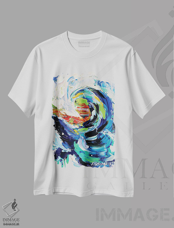 تیشرت طرح دار موج، آبستره اثر آلیاکساندرا تسسارسکایا | immage.ir