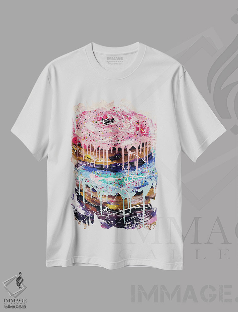 تیشرت طرح دار دونات های شیرین و رنگارنگ، مدیوم اثر آلیاکساندرا تسسارسکایا | immage.ir