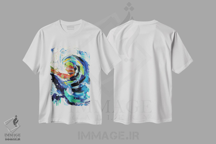 تیشرت طرح دار موج، آبستره اثر آلیاکساندرا تسسارسکایا | immage.ir