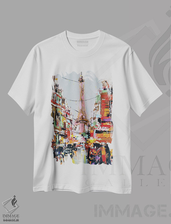 تیشرت طرح دار پاریس، آبستره اثر آلیاکساندرا تسسارسکایا | immage.ir