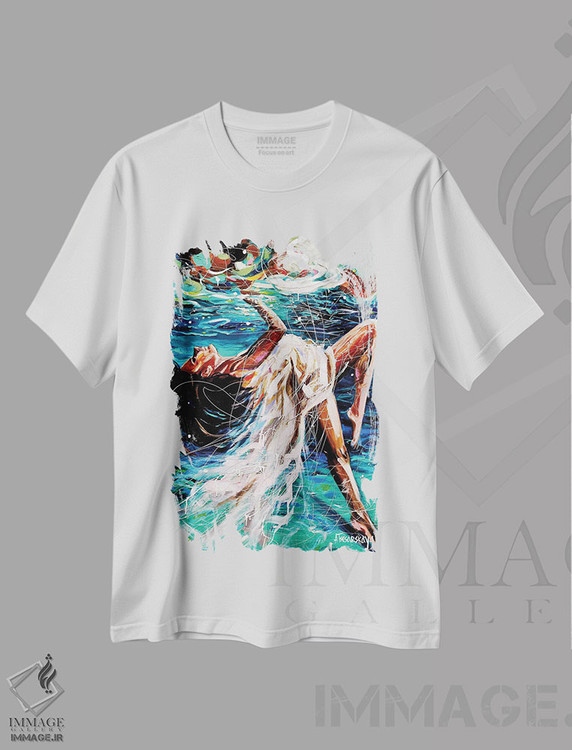 تیشرت طرح دار زیر آب ۱، دکور ساحلی اثر آلیاکساندرا تسسارسکایا | immage.ir