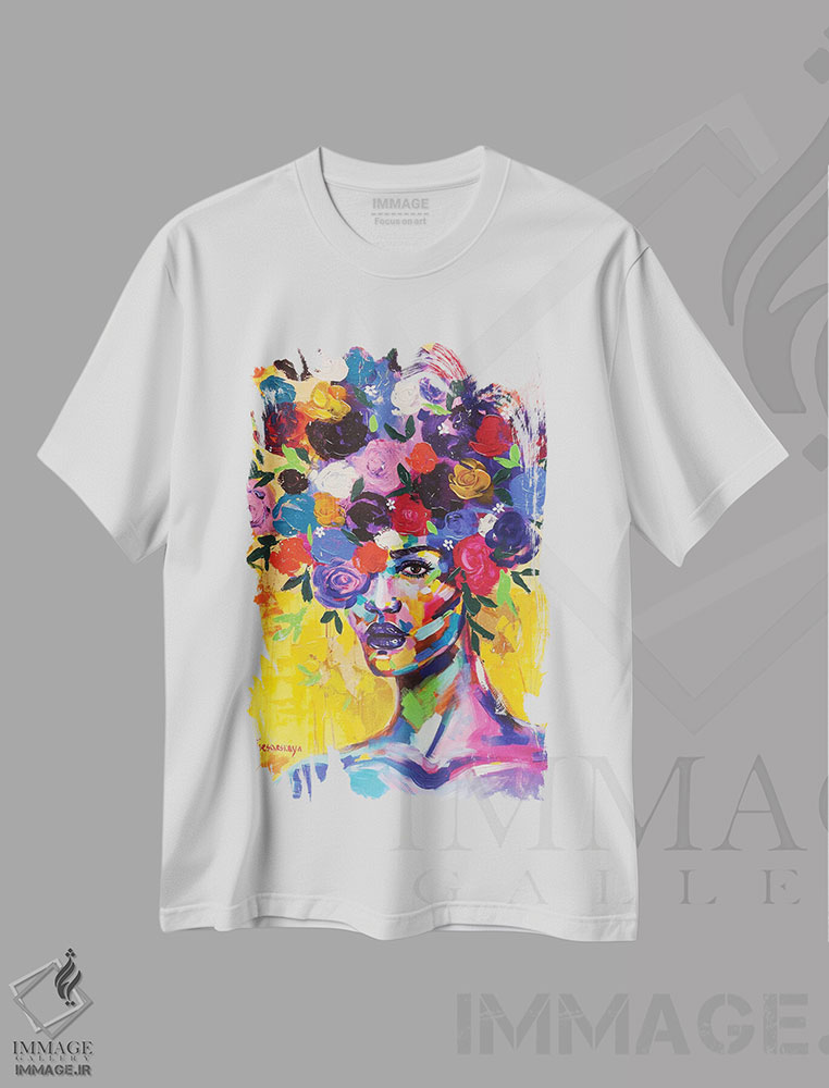 تیشرت طرح دار زنان قدرتمند، دکور بوهمی اثر آلیاکساندرا تسسارسکایا | immage.ir