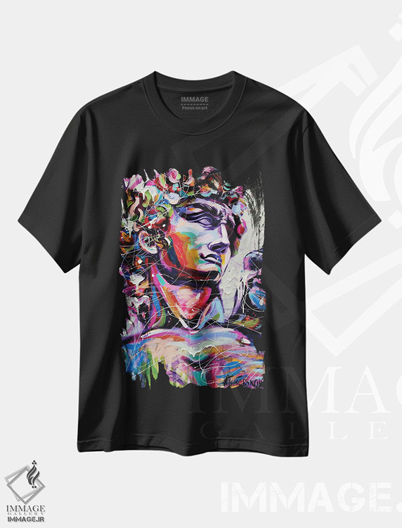 تیشرت طرح دار داوود اثر میکل آنژ، هنر فاخر معاصر اثر آلیاکساندرا تسسارسکایا | فروشگاه ایماژ
