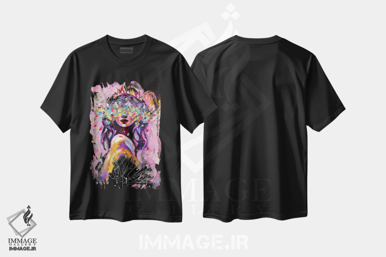 تیشرت طرح دار تو ملکه ای، هنر فاخر معاصر اثر آلیاکساندرا تسسارسکایا | فروشگاه ایماژ
