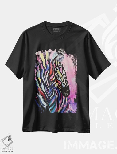 تیشرت طرح دار گورخر وحشی، مدیوم اثر آلیاکساندرا تسسارسکایا | فروشگاه ایماژ