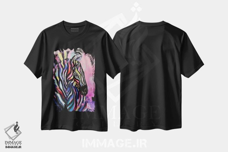 تیشرت طرح دار گورخر وحشی، مدیوم اثر آلیاکساندرا تسسارسکایا | فروشگاه ایماژ