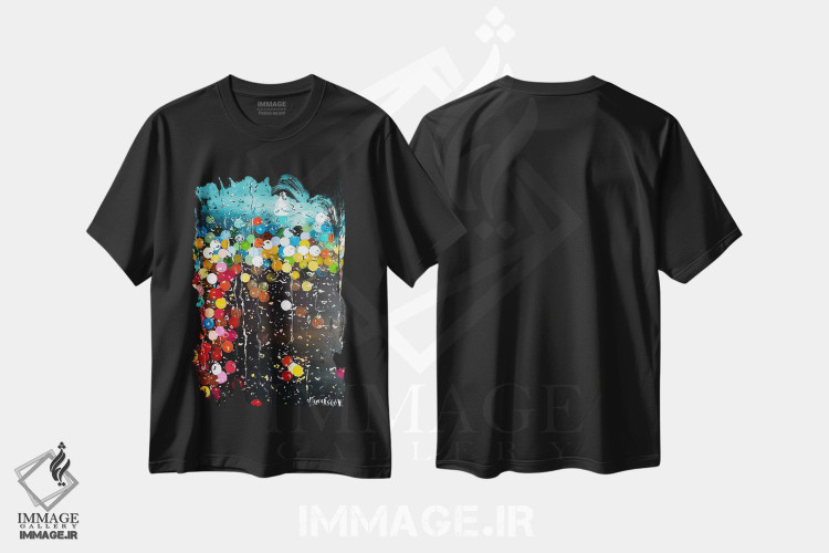 تیشرت طرح دار باران در نیویورک سیتی، آبستره اثر آلیاکساندرا تسسارسکایا | فروشگاه ایماژ