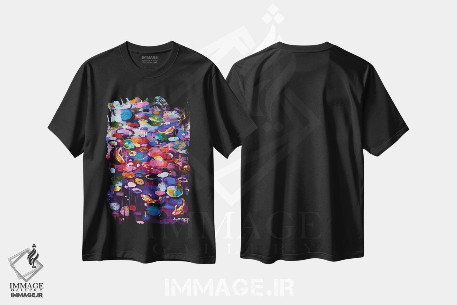 تیشرت طرح دار ماهی کوی، آبستره اثر آلیاکساندرا تسسارسکایا | فروشگاه ایماژ