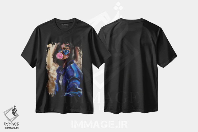 تیشرت طرح دار دختر جوان، مدیوم اثر آلیاکساندرا تسسارسکایا | فروشگاه ایماژ