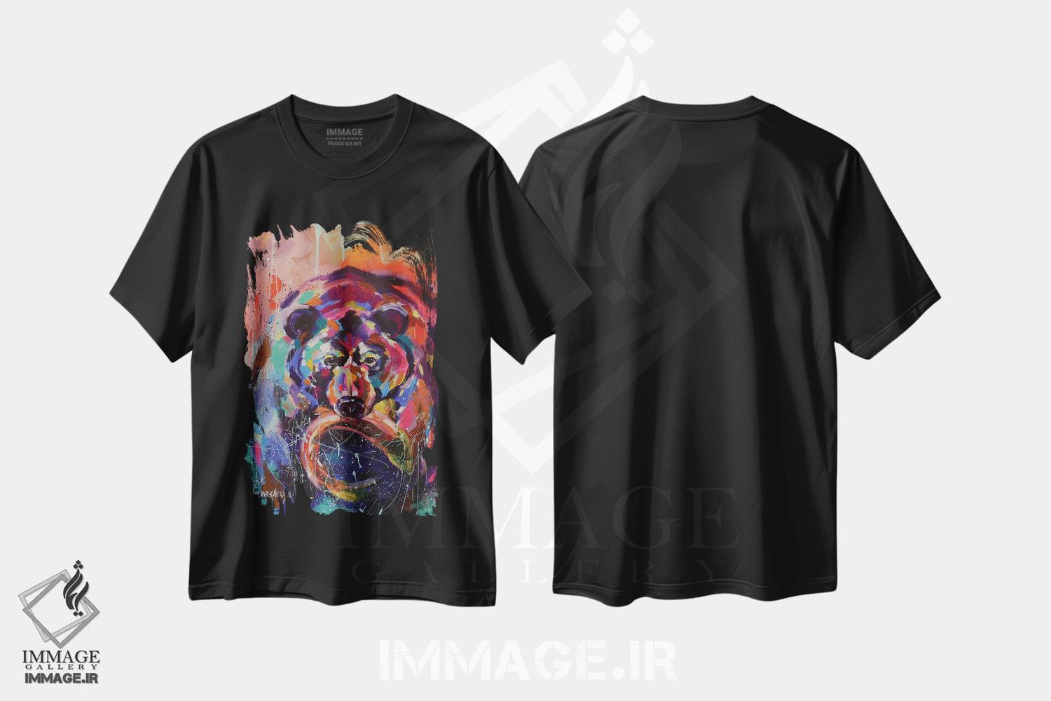 تیشرت طرح دار خرس شکارچی، دکور معاصر اثر آلیاکساندرا تسسارسکایا | فروشگاه ایماژ