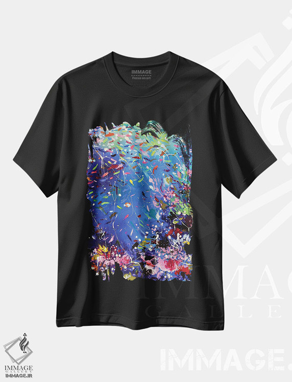 تیشرت طرح دار زیر آب، دکور ساحلی اثر آلیاکساندرا تسسارسکایا | فروشگاه ایماژ