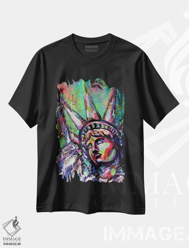 تیشرت طرح دار تندیس آزادی، دکور معاصر اثر آلیاکساندرا تسسارسکایا | فروشگاه ایماژ