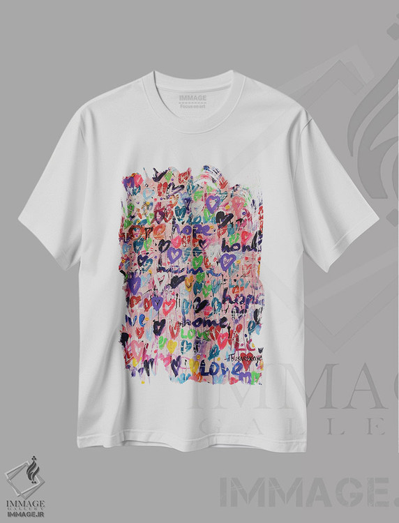 تیشرت طرح دار خانه، عشق، امید، دکور معاصر اثر آلیاکساندرا تسسارسکایا | immage.ir