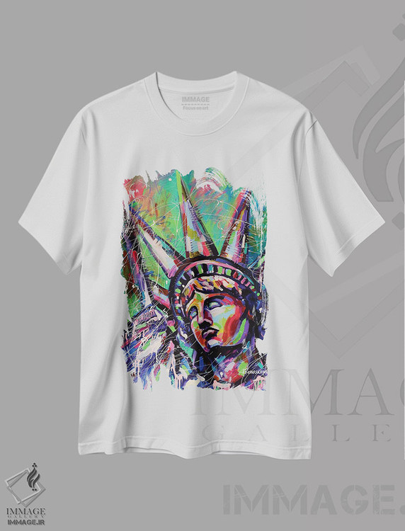 تیشرت طرح دار تندیس آزادی، دکور معاصر اثر آلیاکساندرا تسسارسکایا | immage.ir