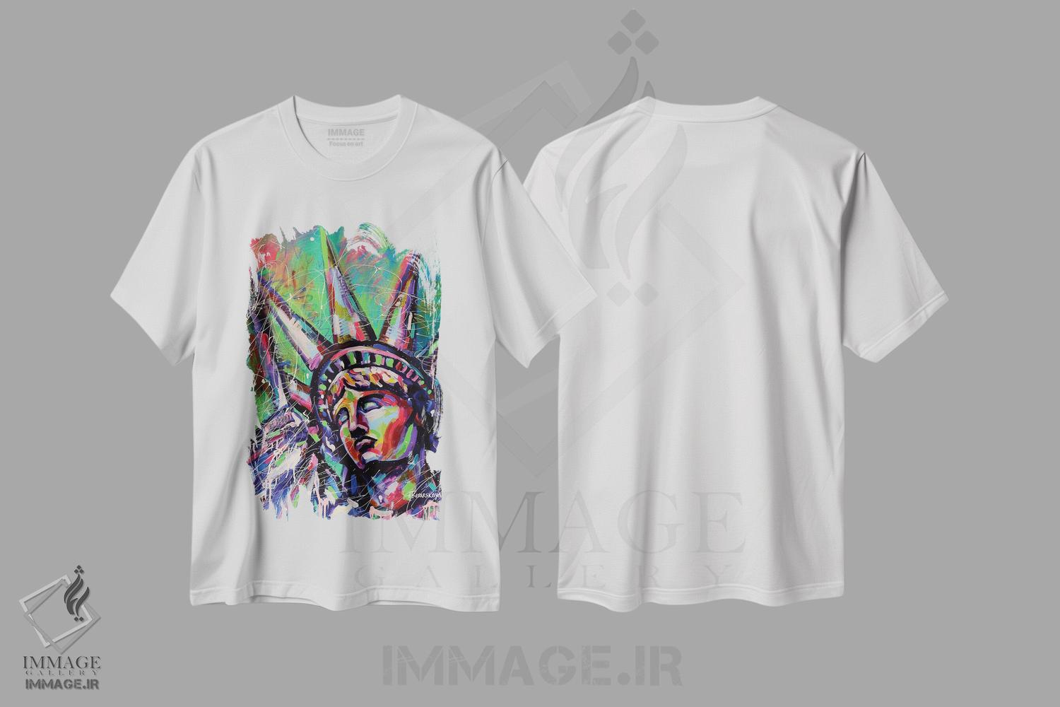 تیشرت طرح دار تندیس آزادی، دکور معاصر اثر آلیاکساندرا تسسارسکایا | immage.ir