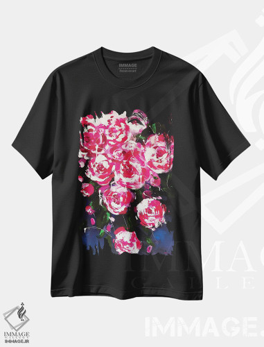 تیشرت طرح دار پیونی ها، دکور معاصر اثر آلیاکساندرا تسسارسکایا | فروشگاه ایماژ