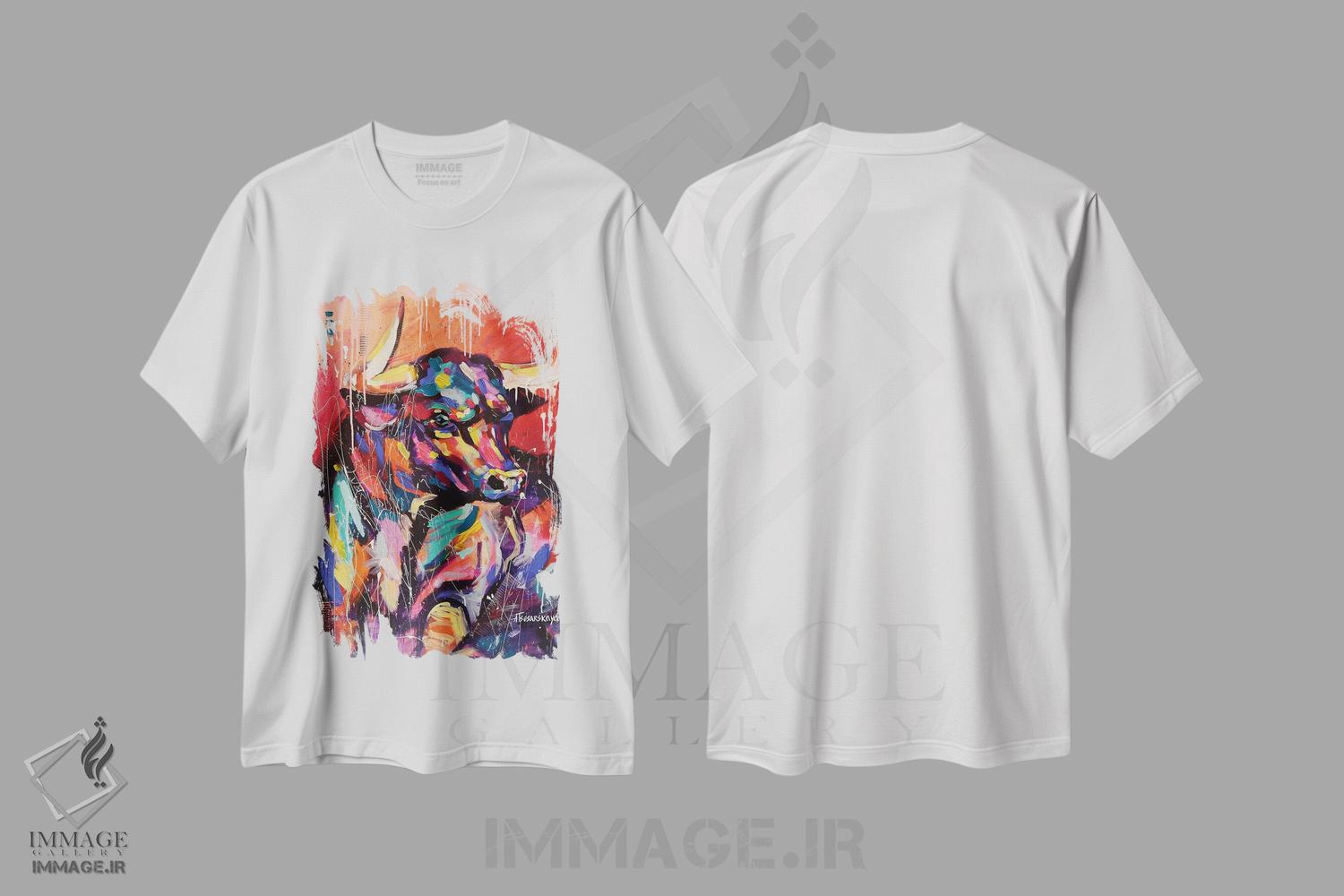 تیشرت طرح دار گاومیش، دکور معاصر اثر آلیاکساندرا تسسارسکایا | immage.ir