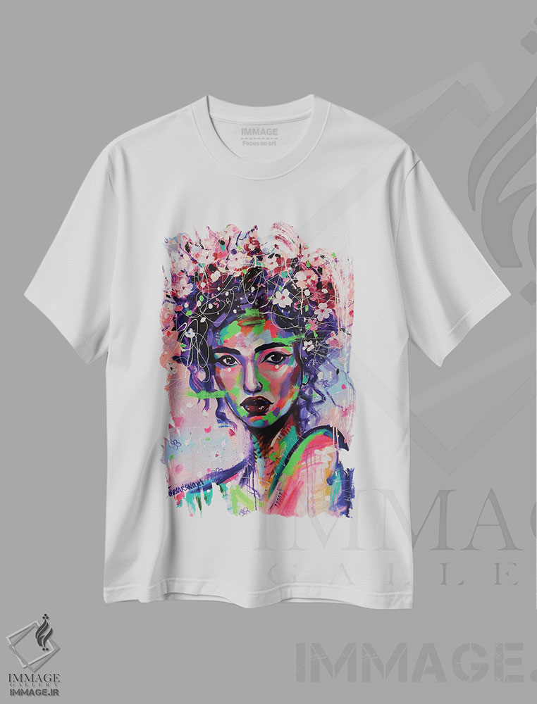 تیشرت طرح دار ساکورا، دکور آسیایی اثر آلیاکساندرا تسسارسکایا | immage.ir