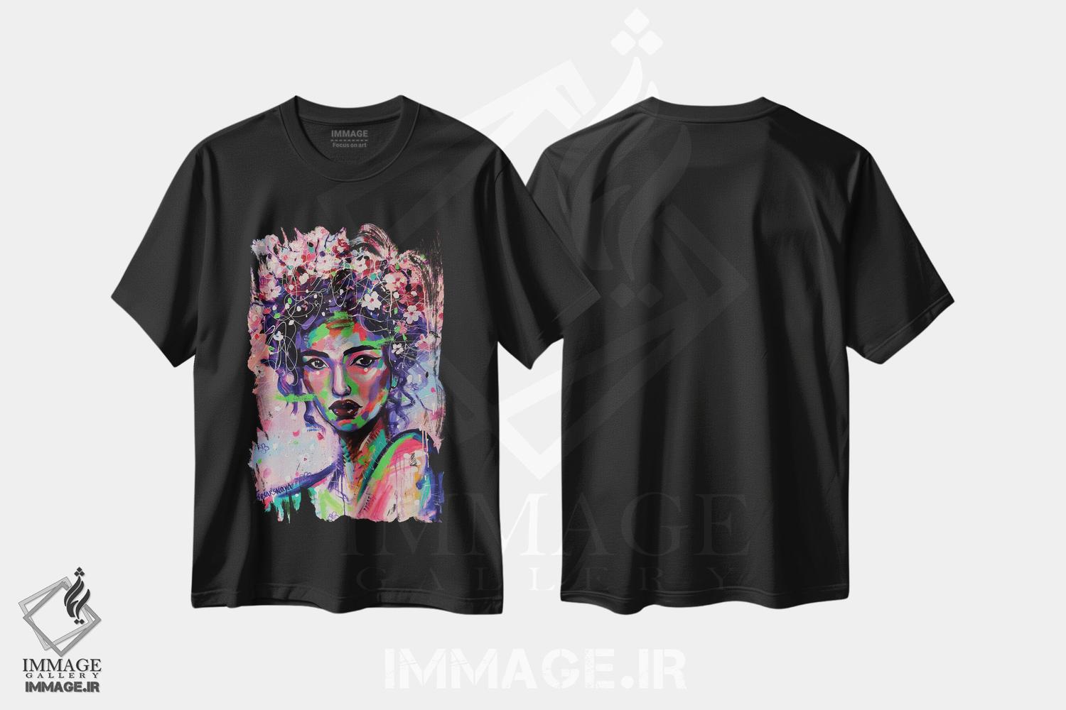 تیشرت طرح دار ساکورا، دکور آسیایی اثر آلیاکساندرا تسسارسکایا | فروشگاه ایماژ