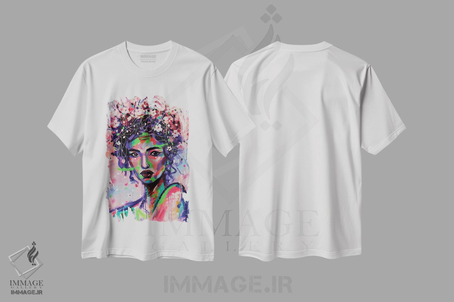 تیشرت طرح دار ساکورا، دکور آسیایی اثر آلیاکساندرا تسسارسکایا | immage.ir