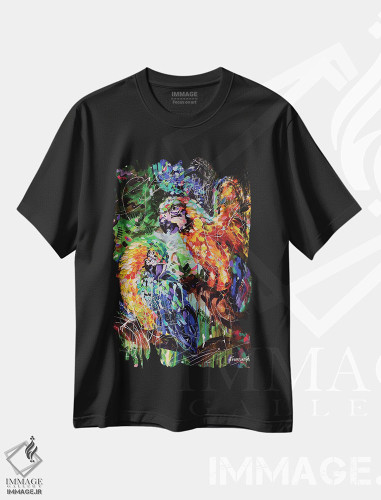 تیشرت طرح دار پرندگان گرمسیری، دکور معاصر اثر آلیاکساندرا تسسارسکایا | فروشگاه ایماژ