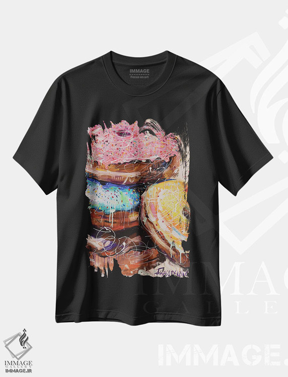 تیشرت طرح دار دونات ها، دکور معاصر اثر آلیاکساندرا تسسارسکایا | فروشگاه ایماژ