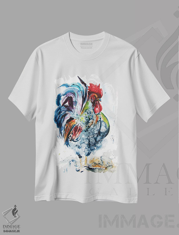 تیشرت طرح دار خروس مغرور، هنر فاخر معاصر اثر آنا بریجیتا کوواچ | immage.ir