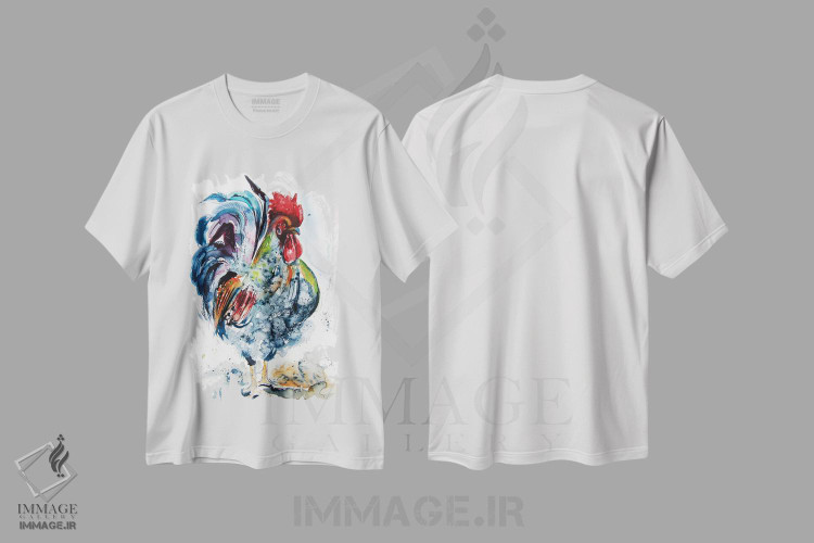 تیشرت طرح دار خروس مغرور، هنر فاخر معاصر اثر آنا بریجیتا کوواچ | immage.ir