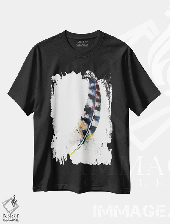 تیشرت طرح دار پر، دکور معاصر اثر آنا بریجیتا کوواچ | فروشگاه ایماژ