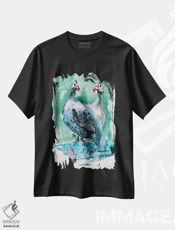 تیشرت طرح دار مرغ شاخدار، دکور معاصر اثر آنا بریجیتا کوواچ | فروشگاه ایماژ