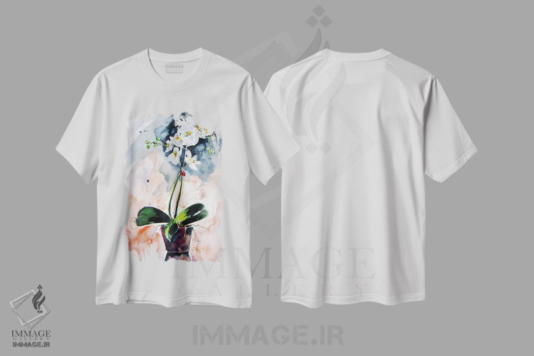 تیشرت طرح دار طبیعت بی جان ارکیده، دکور معاصر اثر آنا بریجیتا کوواچ | immage.ir